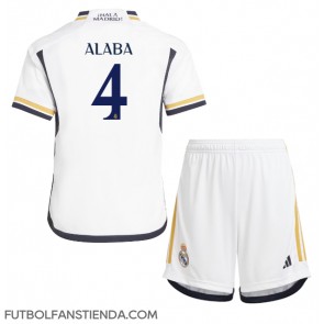 Real Madrid David Alaba #4 Primera Equipación Niños 2023-24 Manga Corta (+ Pantalones cortos)